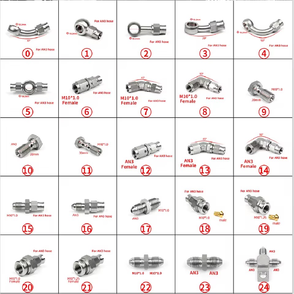 Brake Line Motorcycle - 01PC AN3 AN4 Mangueira de Óleo
