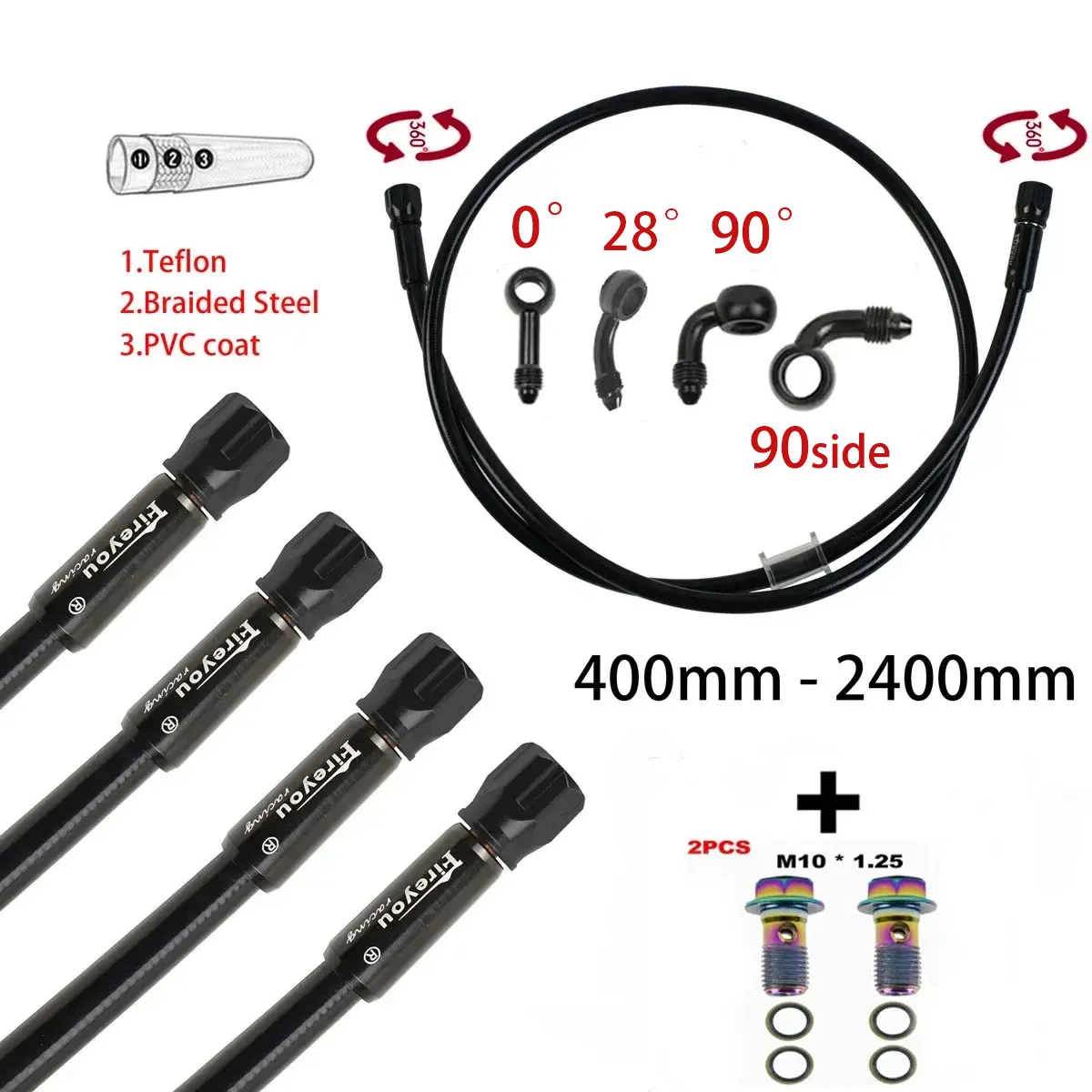 An3 mangueira de freio trançad - Motorcycle Brake Cable avaliação e preço